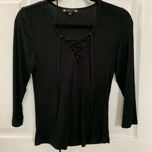 Fitted lace up top